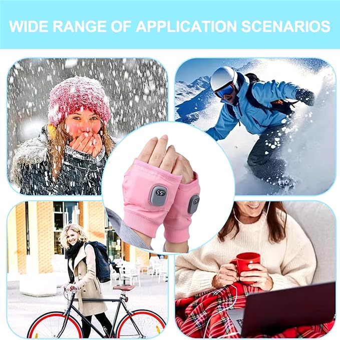 ❄️🧤Cheeroll® Rechargeable Heated Fingerless Gloves — 55°C Full-Wrap Warmth Anywhere You Go