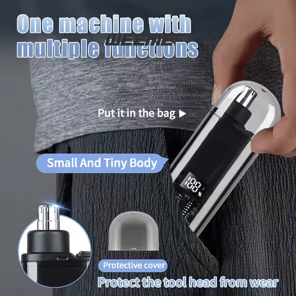 💇‍♂️ Say goodbye to embarrassing exposed nose hairs! This ultimate 2-in-1 nose hair trimmer trims nose hairs in just 1 second without pinching your skin, giving you peace of mind all day long. A must-have for men!