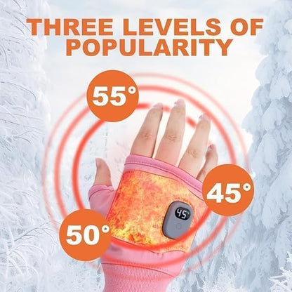 ❄️🧤Cheeroll®  Rechargeable Heated Fingerless Gloves — 55°C Full-Wrap Warmth Anywhere You Go