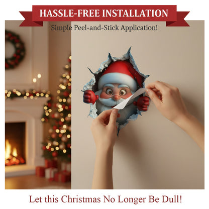 "Santa's Breaking In!" Christmas Wall Sticker 🎅 Funny Holiday Decor for Home 🎄