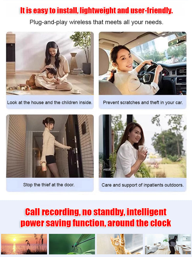 【No WIFI or electricity required💯Tiny and installs in 1 second ⚠️Remote real-time viewing Compact & portable design