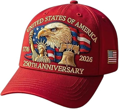 🦅 Patriotic Eagle 3D Embroidered Cap – USA 250th Anniversary Edition