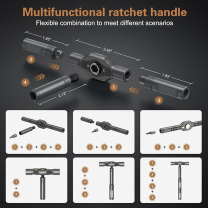 ⭐24-in-1 Magnetic Screwdriver Set, DIY Ratchet Mini Screwdriver Set