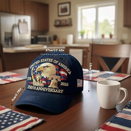 🦅 Patriotic Eagle 3D Embroidered Cap – USA 250th Anniversary Edition