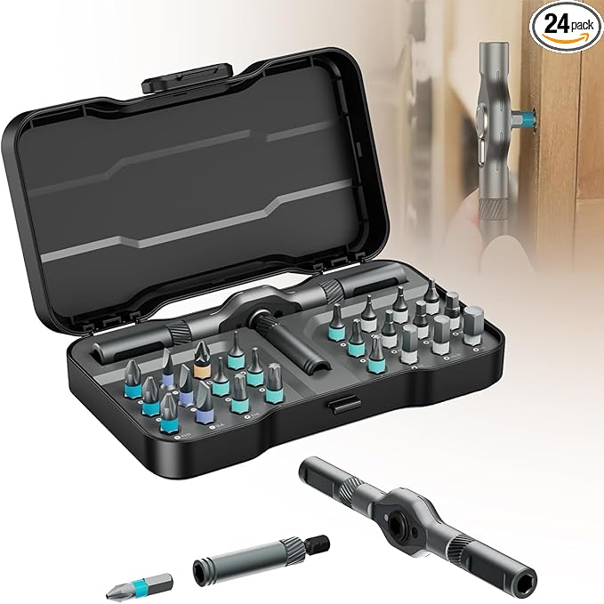 ⭐24-in-1 Magnetic Screwdriver Set, DIY Ratchet Mini Screwdriver Set