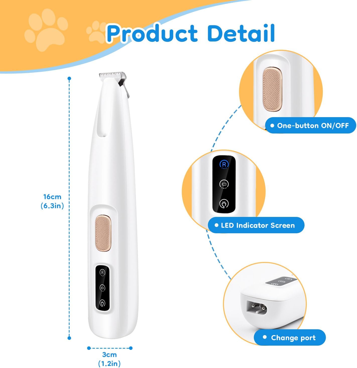 Trimmer-Pet Hair/Fur trimmer for Dogs and Cats (For Sensitive Pet)