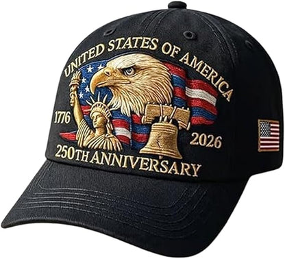 🦅 Patriotic Eagle 3D Embroidered Cap – USA 250th Anniversary Edition