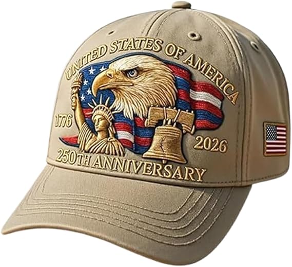 🦅 Patriotic Eagle 3D Embroidered Cap – USA 250th Anniversary Edition