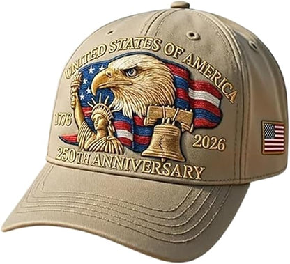 🦅 Patriotic Eagle 3D Embroidered Cap – USA 250th Anniversary Edition