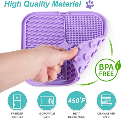 Dog and cat licking pads with suction cups