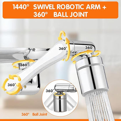 1440° Rotating Faucet Aerator Extender (2-Mode, Universal Fit)