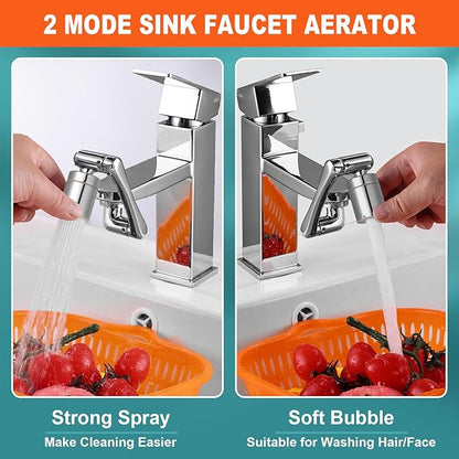 1440° Rotating Faucet Aerator Extender (2-Mode, Universal Fit)