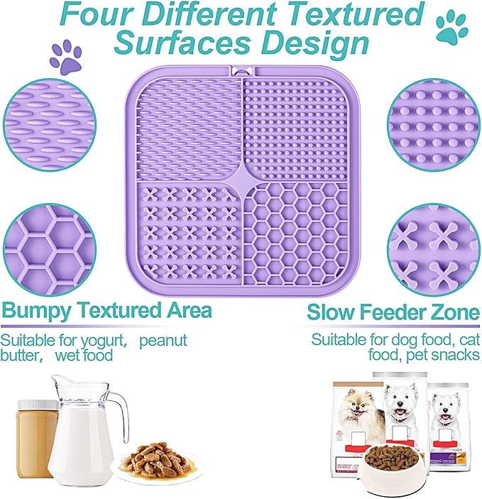 Dog and cat licking pads with suction cups