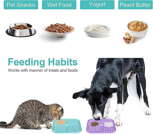 Dog and cat licking pads with suction cups