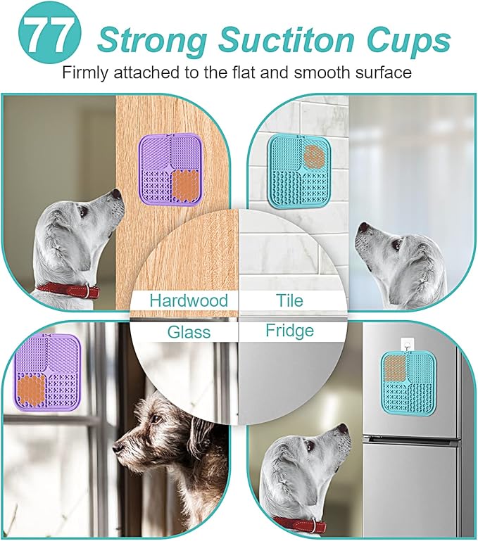 Dog and cat licking pads with suction cups