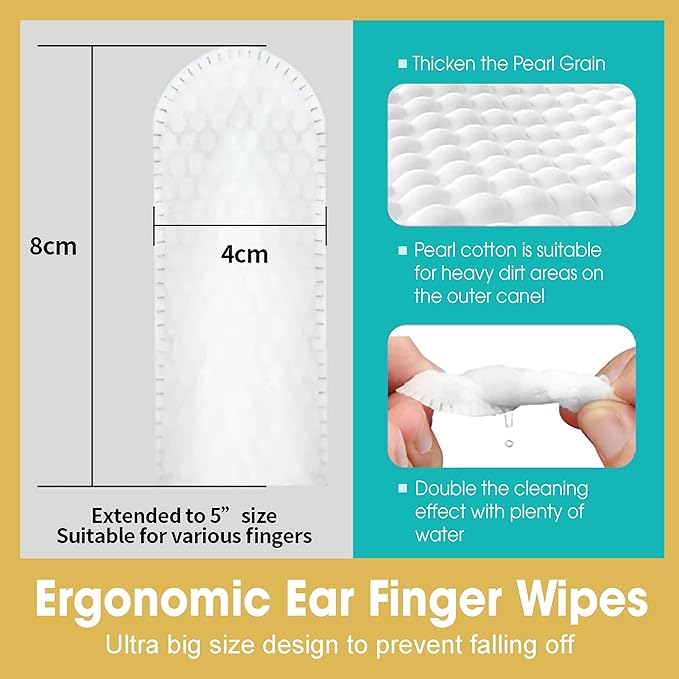 Pet Ear Cleaner Finger Wipes for Dogs & Cats