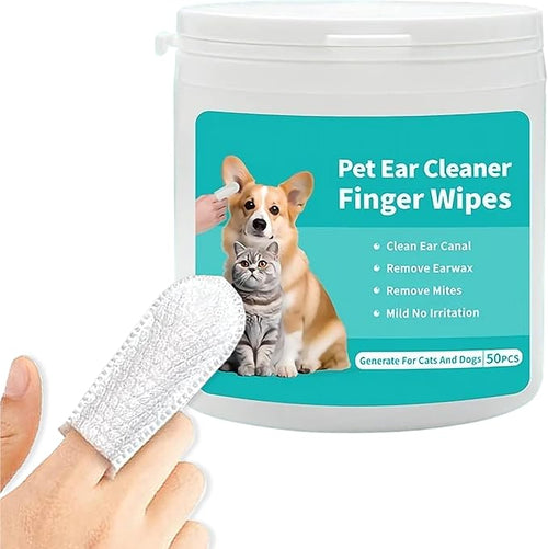 Pet Ear Cleaner Finger Wipes for Dogs & Cats