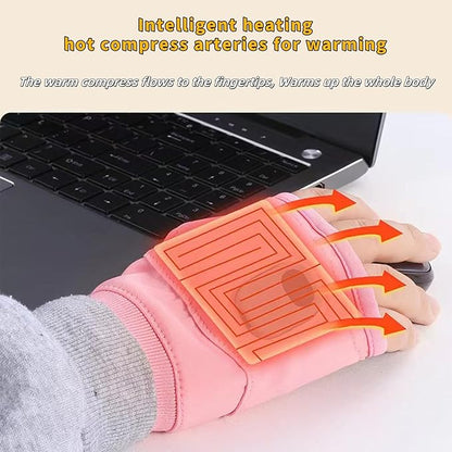 ❄️🧤Cheeroll®  Rechargeable Heated Fingerless Gloves — 55°C Full-Wrap Warmth Anywhere You Go