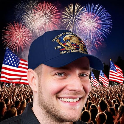 🦅 Patriotic Eagle 3D Embroidered Cap – USA 250th Anniversary Edition