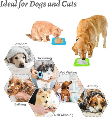 Dog and cat licking pads with suction cups