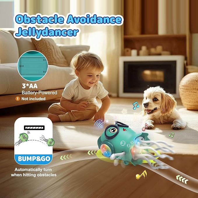 Frunild® Dancing Jellyfish Toy, Musical Crawling Interactive Friend🐙🐙