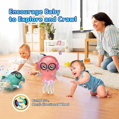 Frunild® Dancing Jellyfish Toy, Musical Crawling Interactive Friend🐙🐙