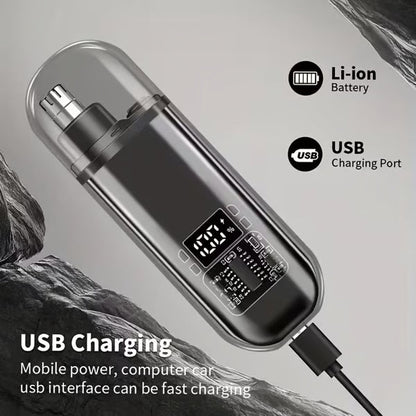 💇‍♂️ Say goodbye to embarrassing exposed nose hairs! This ultimate 2-in-1 nose hair trimmer trims nose hairs in just 1 second without pinching your skin, giving you peace of mind all day long. A must-have for men!