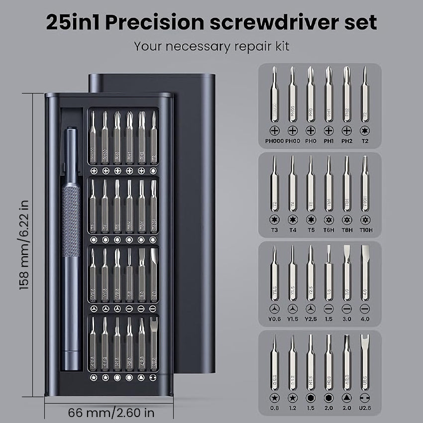 🛠✨25-in-1 Small Precision Screwdriver Set, Professional Magnetic Mini Repair Tool Kit