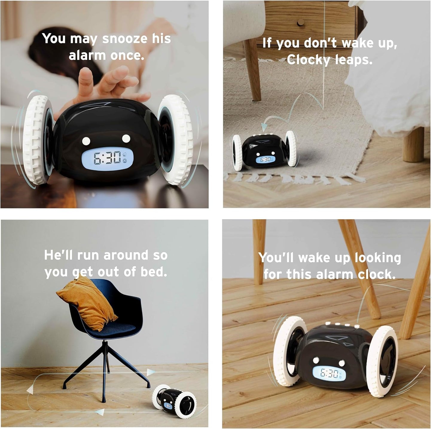 Cheeroll® ⏰🏃‍♂️ Runaway Alarm Clock — Get Up or Chase It!
