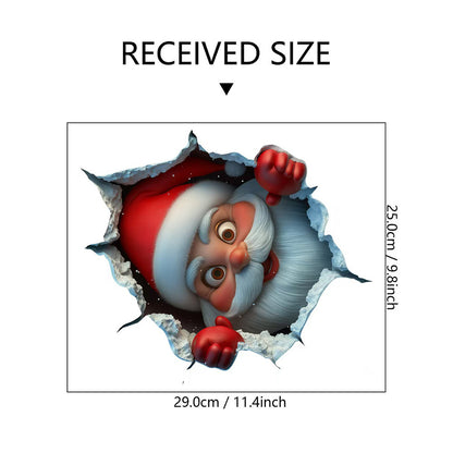 "Santa's Breaking In!" Christmas Wall Sticker 🎅 Funny Holiday Decor for Home 🎄