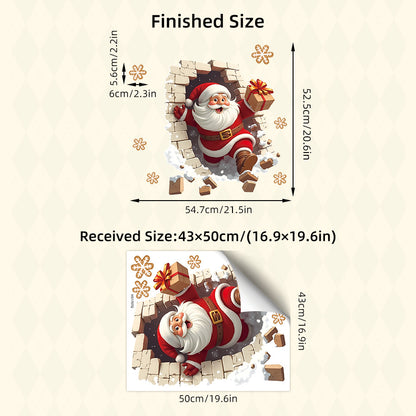 "Santa's Breaking In!" Christmas Wall Sticker 🎅 Funny Holiday Decor for Home 🎄