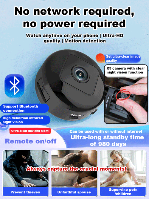 【No WIFI or electricity required💯Tiny and installs in 1 second ⚠️Remote real-time viewing Compact & portable design